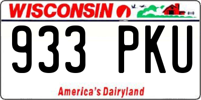 WI license plate 933PKU