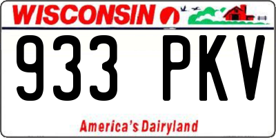 WI license plate 933PKV