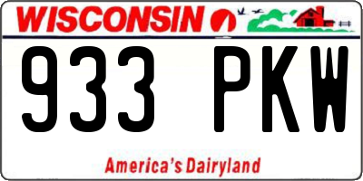 WI license plate 933PKW