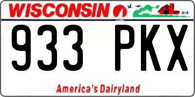 WI license plate 933PKX