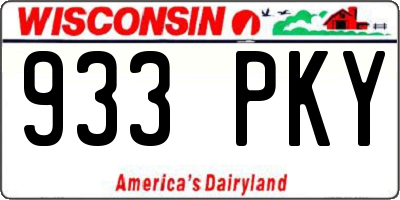 WI license plate 933PKY