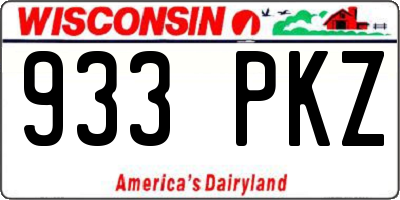 WI license plate 933PKZ