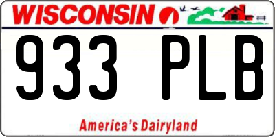 WI license plate 933PLB