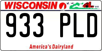 WI license plate 933PLD