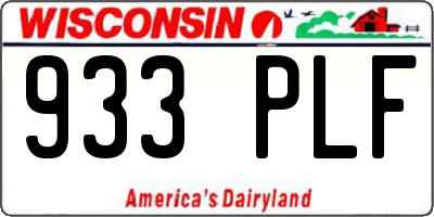 WI license plate 933PLF