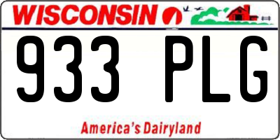 WI license plate 933PLG