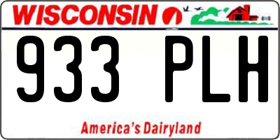 WI license plate 933PLH