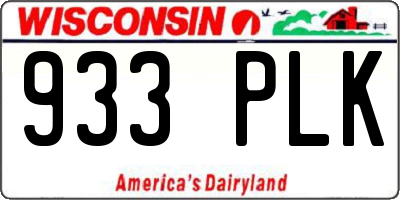WI license plate 933PLK
