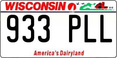 WI license plate 933PLL