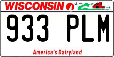 WI license plate 933PLM