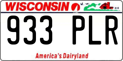 WI license plate 933PLR