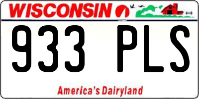 WI license plate 933PLS