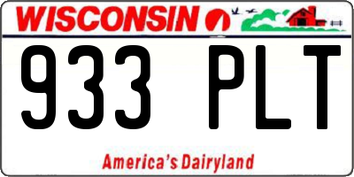 WI license plate 933PLT