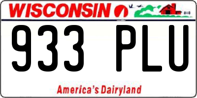 WI license plate 933PLU