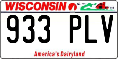 WI license plate 933PLV