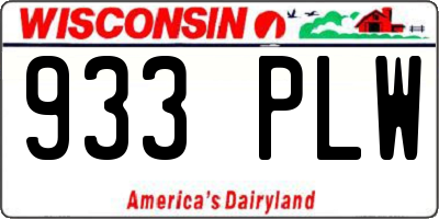WI license plate 933PLW
