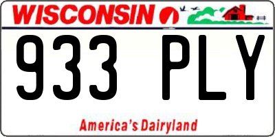 WI license plate 933PLY
