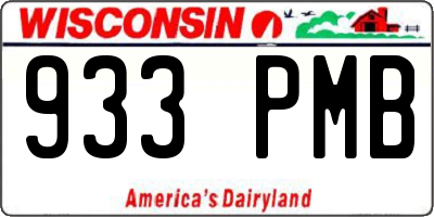 WI license plate 933PMB