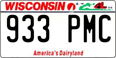 WI license plate 933PMC