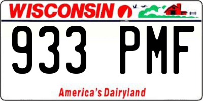 WI license plate 933PMF
