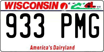 WI license plate 933PMG