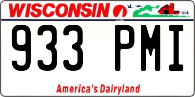 WI license plate 933PMI