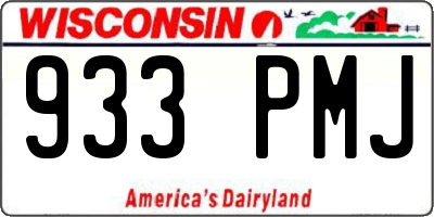 WI license plate 933PMJ