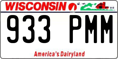 WI license plate 933PMM