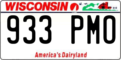 WI license plate 933PMO
