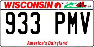 WI license plate 933PMV