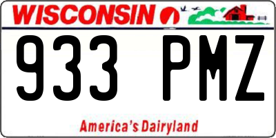WI license plate 933PMZ