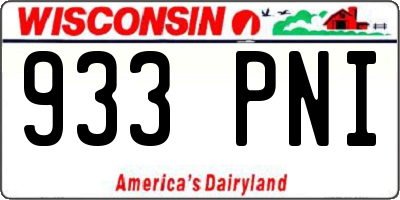 WI license plate 933PNI