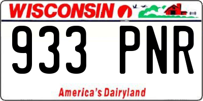 WI license plate 933PNR