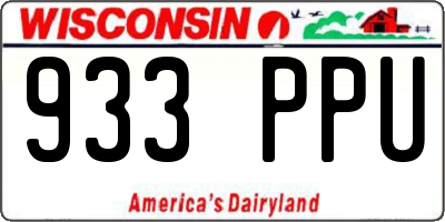 WI license plate 933PPU