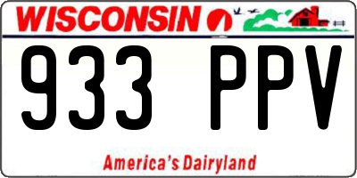 WI license plate 933PPV