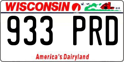 WI license plate 933PRD