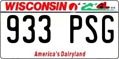 WI license plate 933PSG
