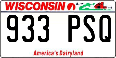 WI license plate 933PSQ