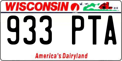 WI license plate 933PTA