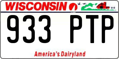 WI license plate 933PTP