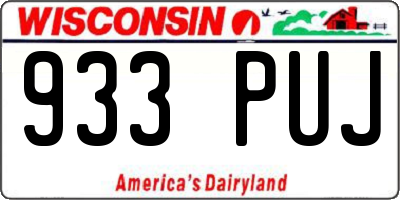WI license plate 933PUJ