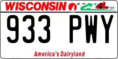WI license plate 933PWY