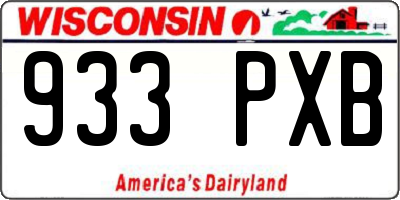 WI license plate 933PXB