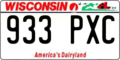 WI license plate 933PXC