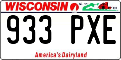 WI license plate 933PXE