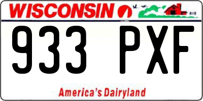 WI license plate 933PXF
