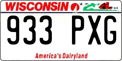 WI license plate 933PXG