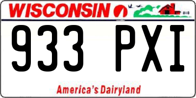 WI license plate 933PXI