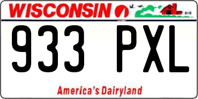 WI license plate 933PXL
