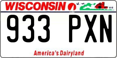WI license plate 933PXN